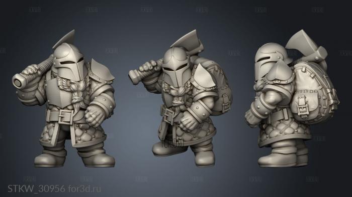 Dwarven Light Infantry stl model for CNC