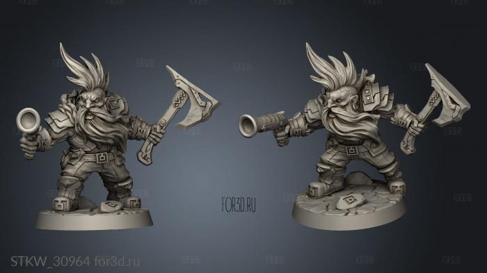 Dwarven Blunderbuss stl model for CNC