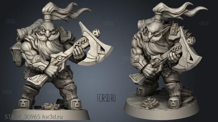 Dwarven Dwarf Axe Gun stl model for CNC