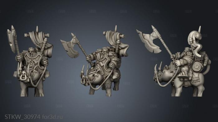 Dwarven Riders Rider Axe stl model for CNC