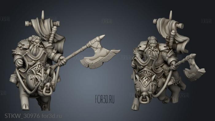 Dwarven Riders Rider Axe stl model for CNC