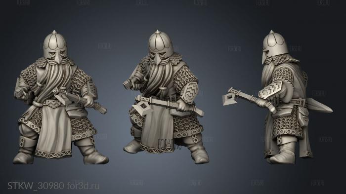 Dwarven Road Guardians Warriors Guard stl model for CNC