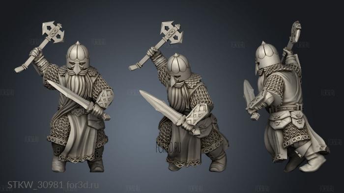 Dwarven Road Guardians Warriors Guard stl model for CNC