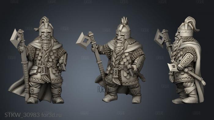 Dwarven Royal Guards Warriors Guard stl model for CNC