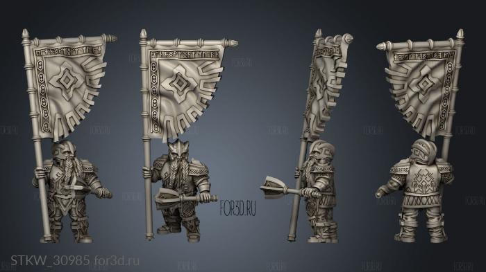 Dwarven Warriors Banner stl model for CNC