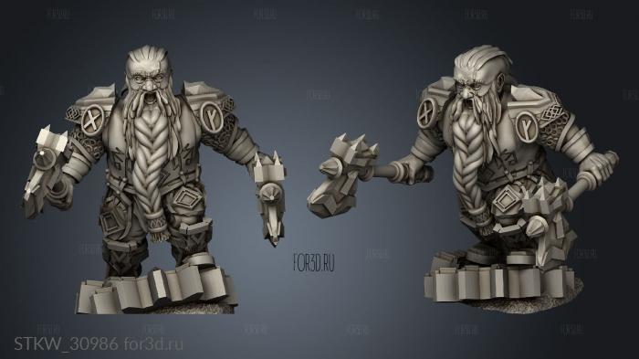 Dwarven Warriors Champion stl model for CNC