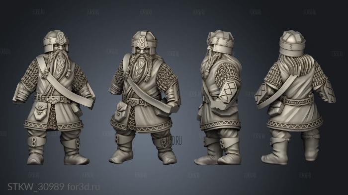 Dwarven Warriors with Shield Dwarf stl model for CNC