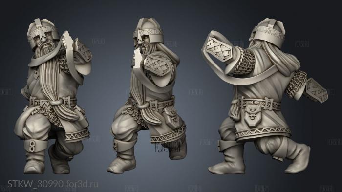 Dwarven Warriors with Shield Dwarf stl model for CNC