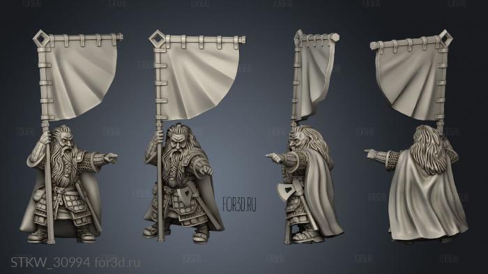 Dwarves Andvari Banner Bearer SR Dwarven stl model for CNC