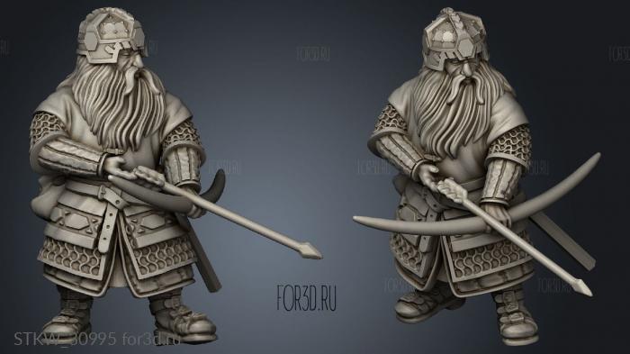 Dwarves Archers Dwarven Archer stl model for CNC