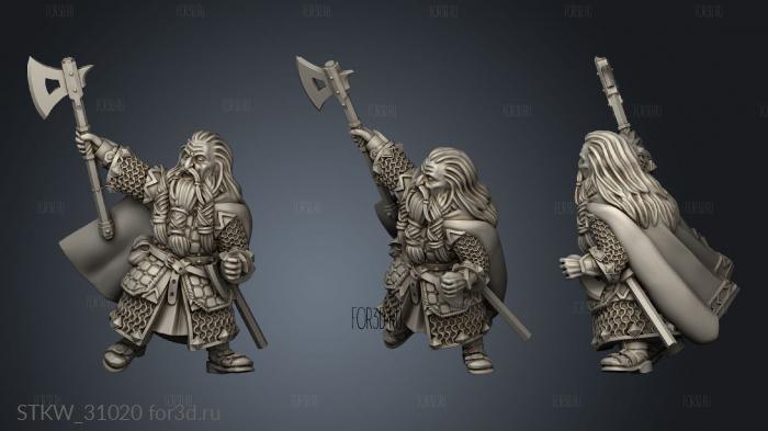 Dwarves Dwarf Captain Vegdrasill Strong brow stl model for CNC