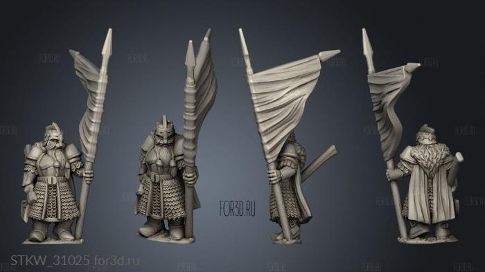 Dwarves Dwarf Male Banner stl model for CNC