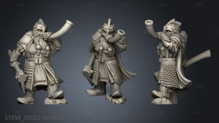 Dwarves Dwarf Male Musician stl model for CNC