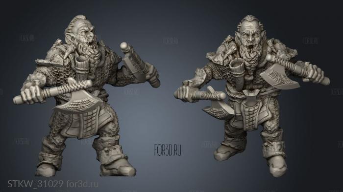 Dwarves Dwarf Warrior stl model for CNC