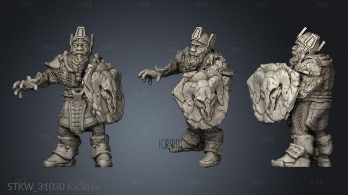 Dwarves Dwarf Warrior stl model for CNC