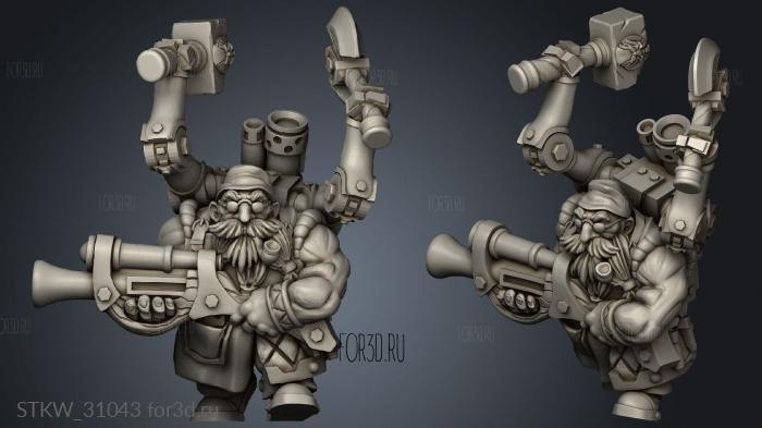 Dwarves Gimron Hammer axe stl model for CNC