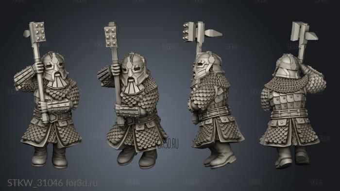 Dwarves Hammer troops dwarf stl model for CNC