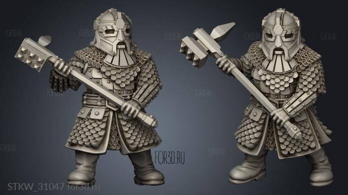 Dwarves Hammer troops dwarf stl model for CNC