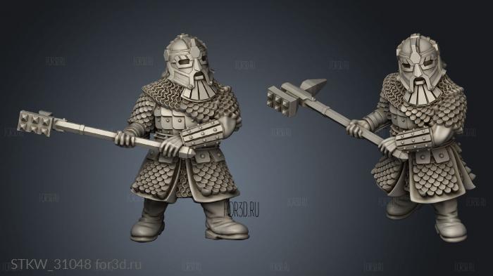 Dwarves Hammer troops dwarf stl model for CNC