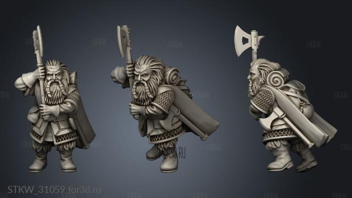 Dwarves Ranger Company Dwarf with axe stl model for CNC