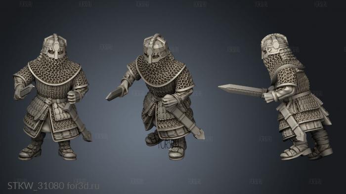 Dwarves Warriors Dwarf Warrior with Sword stl model for CNC