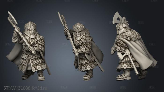 Dwarves Gemwardens Warrior with axe stl model for CNC