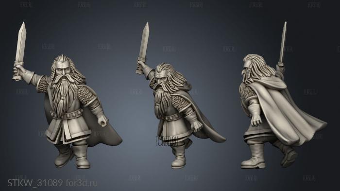 Dwarves Traveling Dwarf on foot stl model for CNC