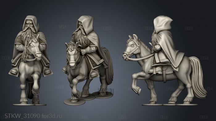 Dwarves Traveling Dwarf on Pony stl model for CNC