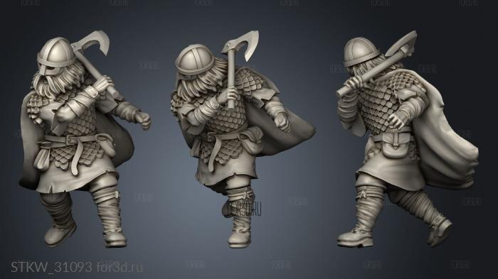 Dwarves Wildmen Warriors Warrior stl model for CNC