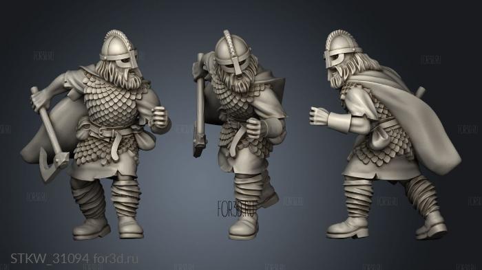 Dwarves Wildmen Warriors Warrior stl model for CNC