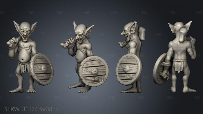 Encounter Basic Goblin Warrior stl model for CNC