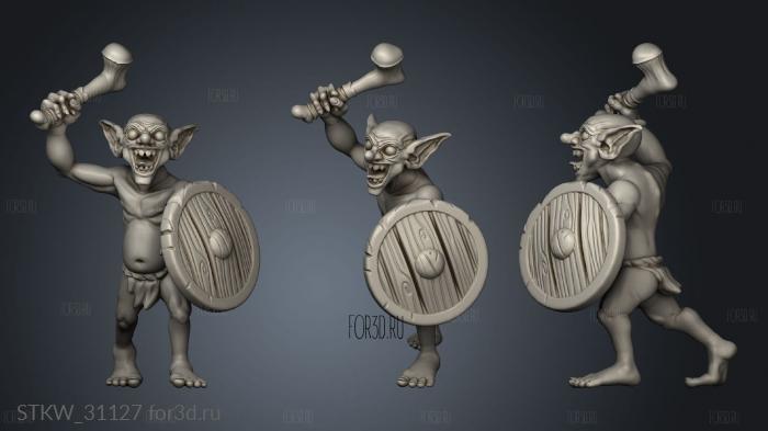 Encounter Basic Goblin Warrior stl model for CNC