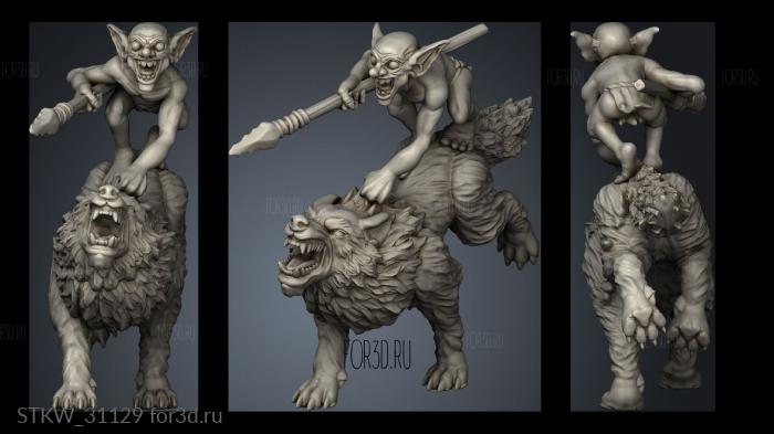 Encounter Basic Goblin Wolf Rider stl model for CNC