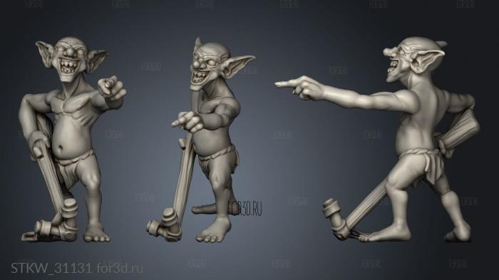 Encounter Goblin Slingshot Rifle Pointing stl model for CNC