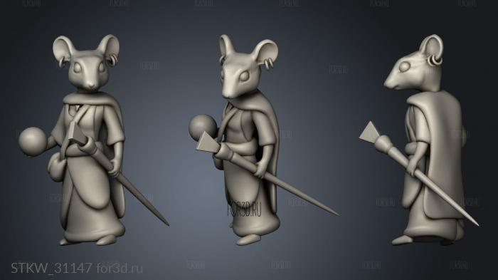 Edge Mice Tribe Wizard Magicb stl model for CNC