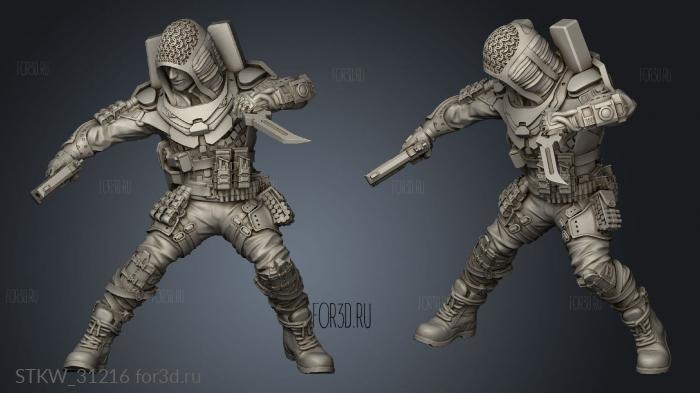 Element One Cyborg Hunter stl model for CNC