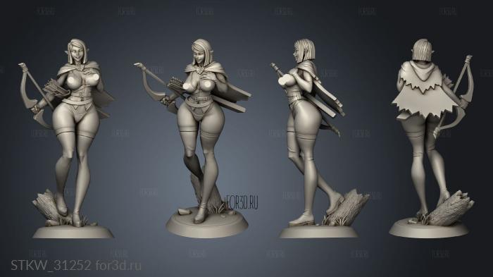 Elf Archer short hair stl model for CNC