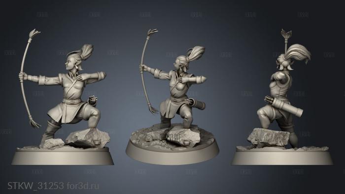 Elf Archer Female stl model for CNC