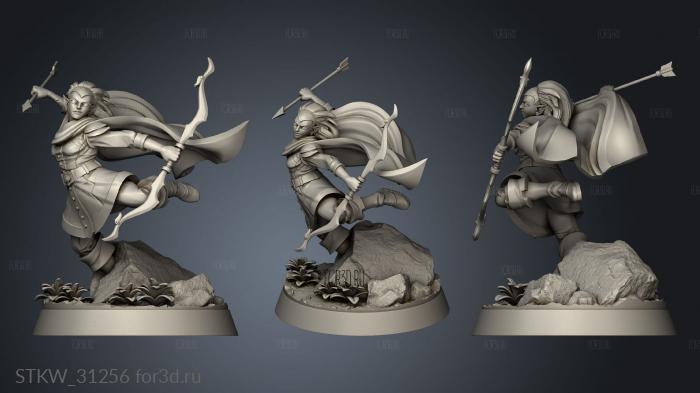 Elf Archer Female stl model for CNC