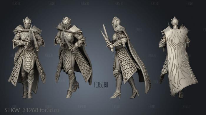 Elf Soldier Dual Dagger Walk Helm stl model for CNC