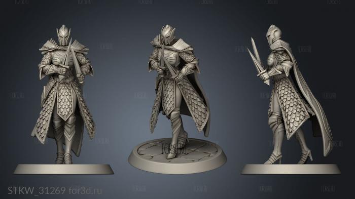 Elf Soldier Dual Dagger Walk Helm stl model for CNC