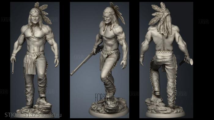 Elite Native American Warrior ian chitu stl model for CNC