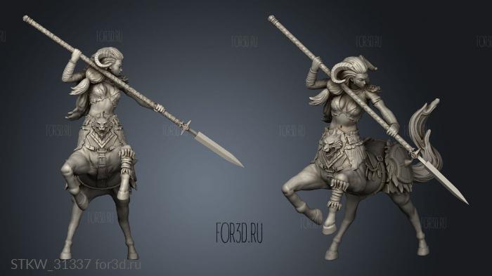 Centaur Female Spear stl model for CNC