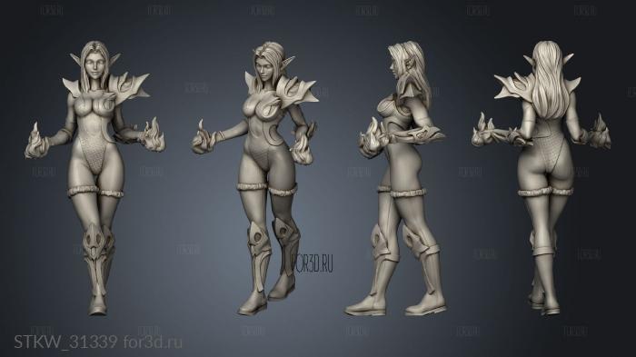 Elf Mage stl model for CNC