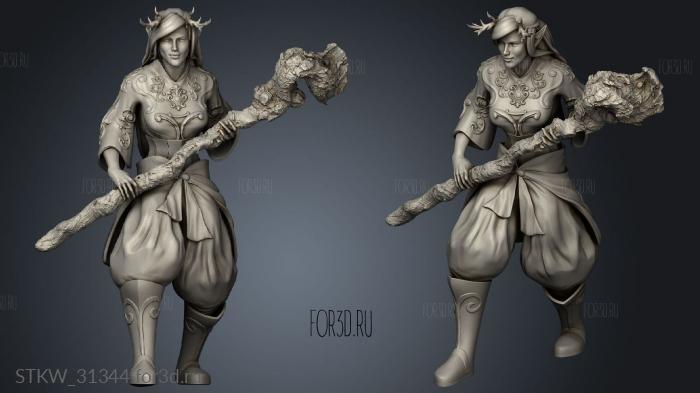 Forest Druid stl model for CNC