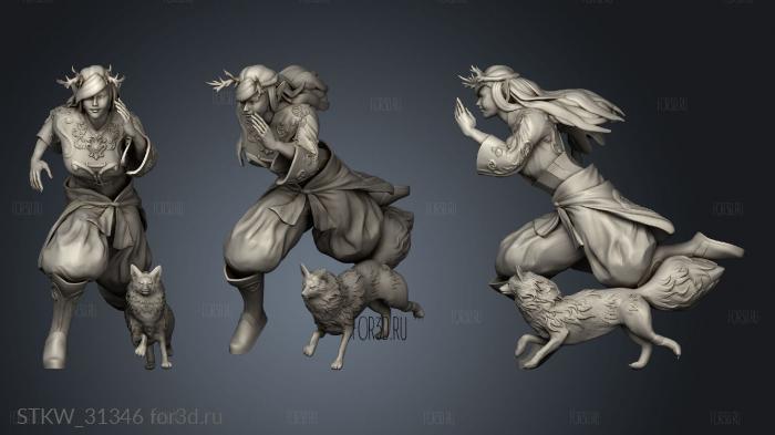 Forest Druid Running stl model for CNC