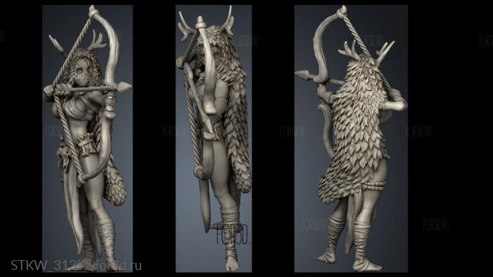 Wood Mask Tribe Archer 3d stl модель для ЧПУ