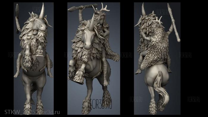 Wood Mask Tribe Unicorn Rider stl model for CNC