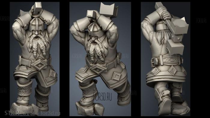 Elven Realms The Dark Forest Dwarf with hammer stl model for CNC