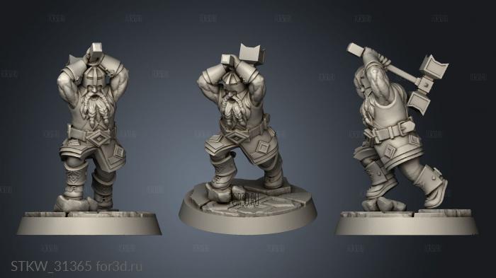 Elven Realms The Dark Forest Dwarf with hammer stl model for CNC